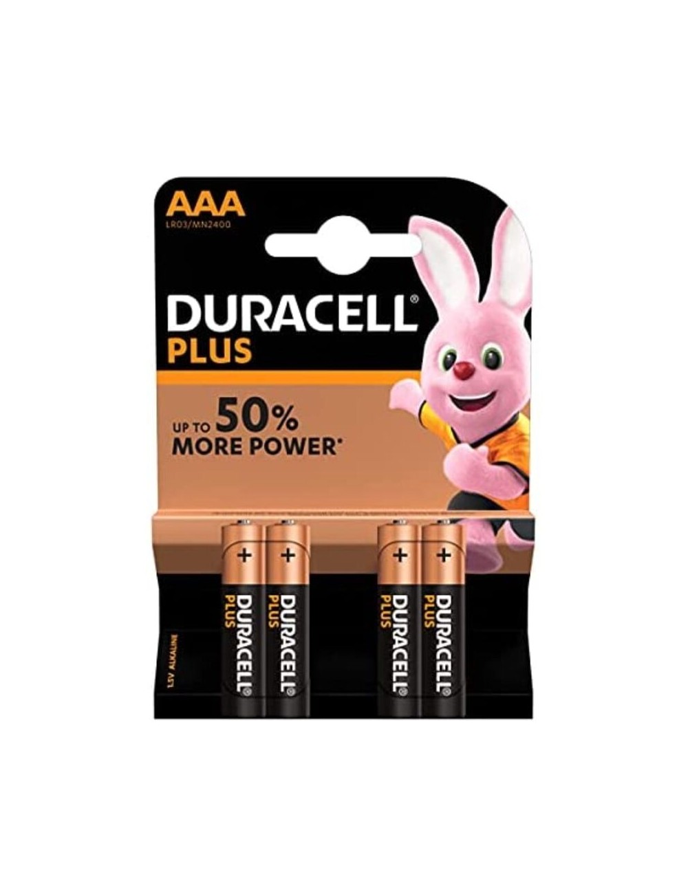 DURACELL PLUS POWER BATTERY AAA LR03 4 UNITS