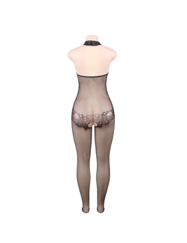 QUEEN LINGERIE LACE AND FISHNET TURTLENECK BODYSTOCKING S-L
