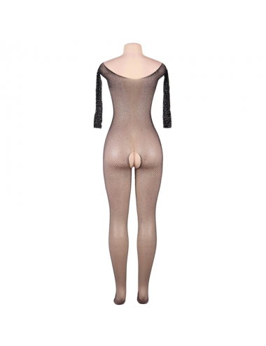 QUEEN LINGERIE FISHNET DIAMOND LONG SLEEVE BODYSTOCKING S-L