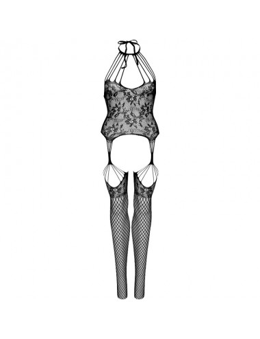 LEG AVENUE FLORAL LACE NET BODYSTOCKING ONE SIZE