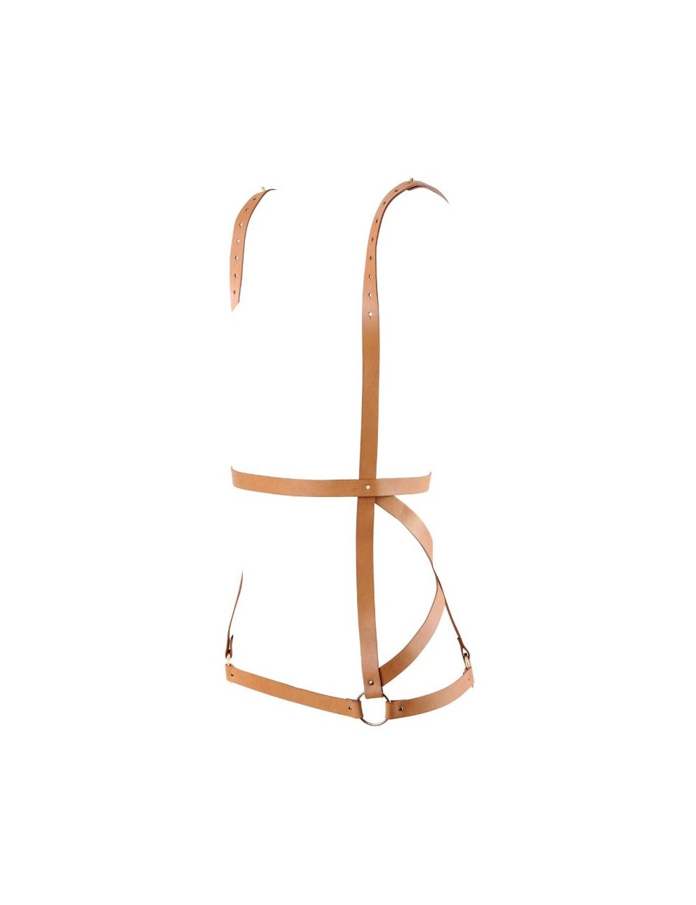 BIJOUX INDISCRETS MAZE ARROW DRESS HARNESS - BROWN