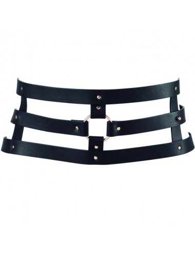 BIJOUX INDISCRETS MAZE WIDE BELT AND RESTRAINTS BLACK