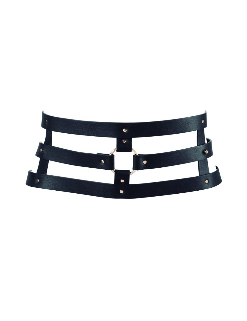 BIJOUX INDISCRETS MAZE WIDE BELT AND RESTRAINTS BLACK