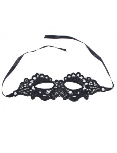 QUEEN LINGERIE ENCHANTING BLACK LACE EYE MASK ONE SIZE