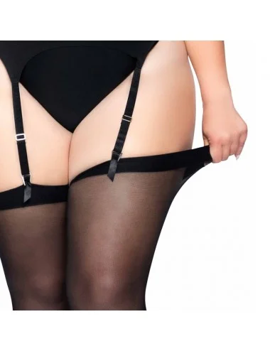 LEG AVENUE BLACK STOCKINGS PLUS SIZE
