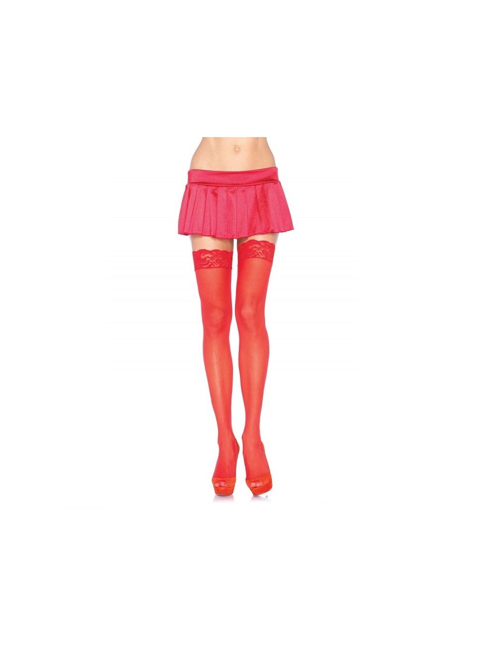 LEG AVENUE SHEER THIGH HIGHS RED LEG AVENUE SHEER THIGH HIGHS RED