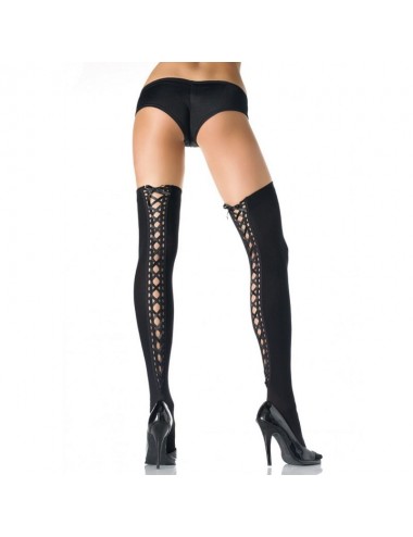 LEG AVENUE SHEER AND OPAQUE THIGH HIGHS