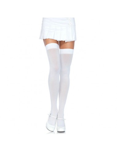 LEG AVENUE NYLON THIGH HIGHS WHITE