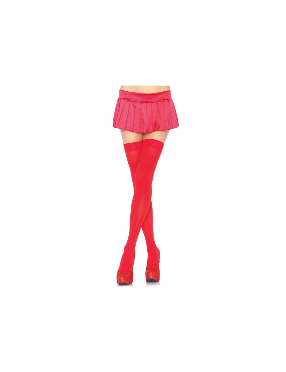 LEG AVENUE NYLON THIGH HIGHS RED LEG AVENUE NYLON THIGH HIGHS RED