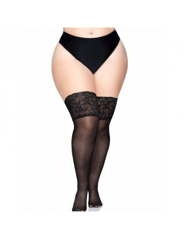 LEG AVENUE STAY UPS SHEER THIGH HIGH PLUS SIZE