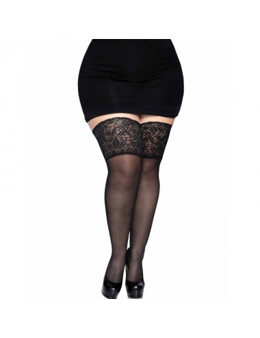 LEG AVENUE STAY UPS SHEER THIGH HIGH PLUS SIZE
