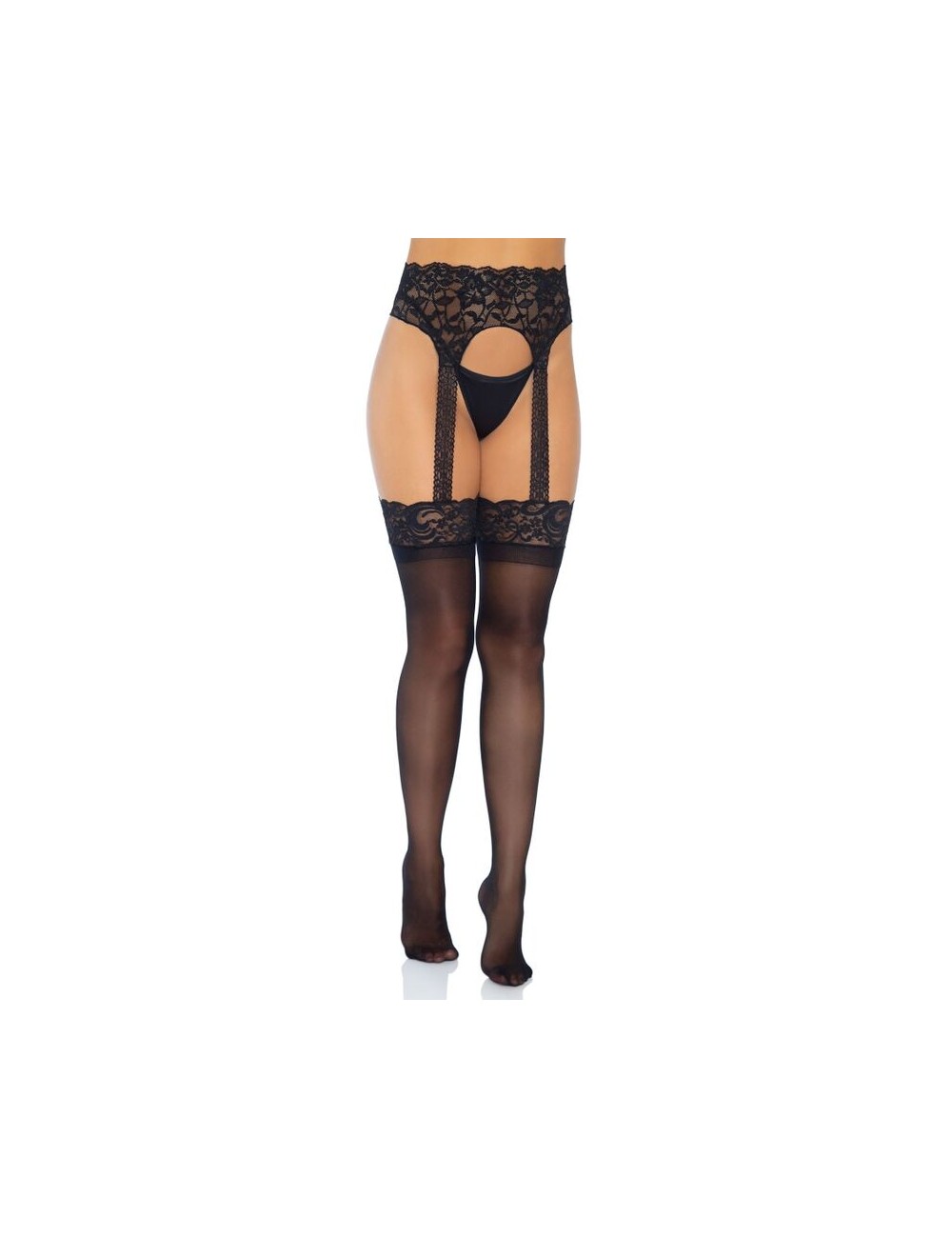 LEG AVENUE OPAQUE GARTERBELT STOCKING ONE SIZE LEG AVENUE OPAQUE GARTERBELT STOCKING ONE SIZE