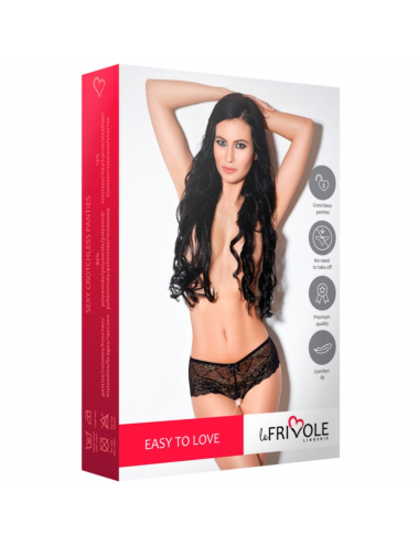 LE FRIVOLE - 04341 CROTCHLESS PANTIES BLACK L/XL