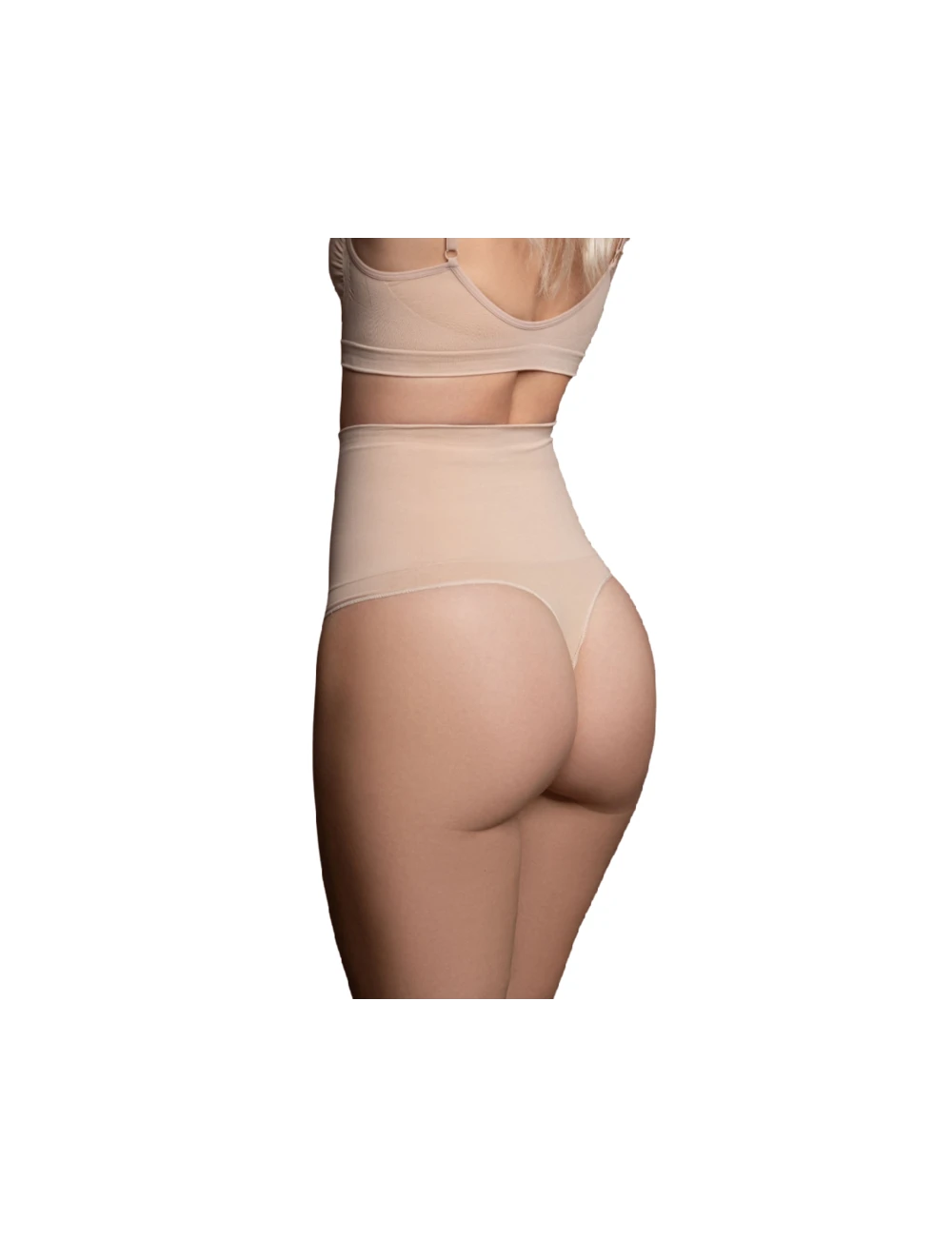 BYE BRA SEAMLESS HIGH WAIST THONG MEDIUM CONTROL - BLACK S BYE BRA SEAMLESS HIGH WAIST THONG MEDIUM CONTROL - BLACK S