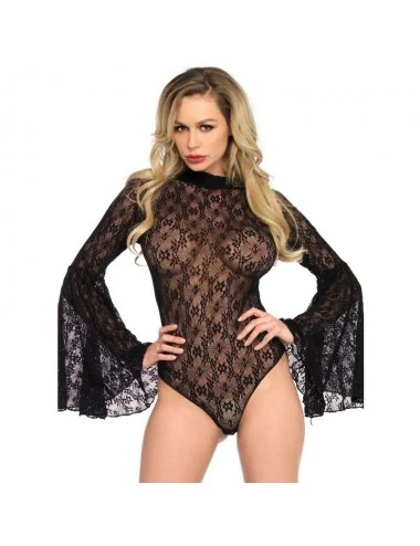 LEG AVENUE LACE BELL SLEEVE TEDDY ONE SIZE