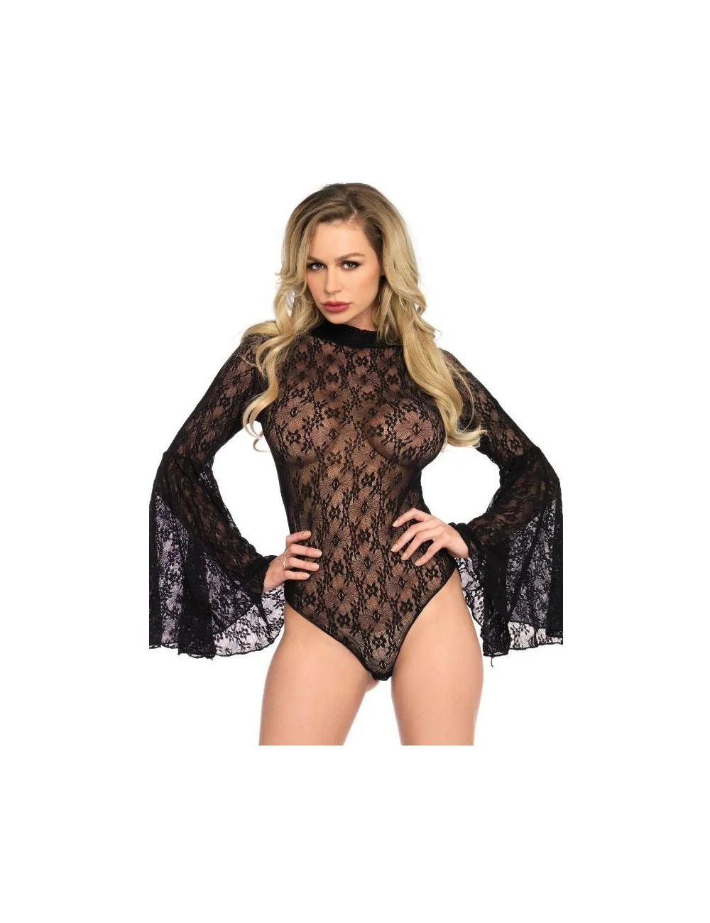LEG AVENUE LACE BELL SLEEVE TEDDY ONE SIZE LEG AVENUE LACE BELL SLEEVE TEDDY ONE SIZE