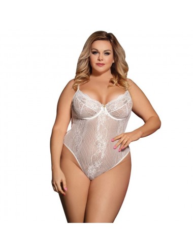 QUEEN LINGERIE WHITE TEDDY PLUS SIZE