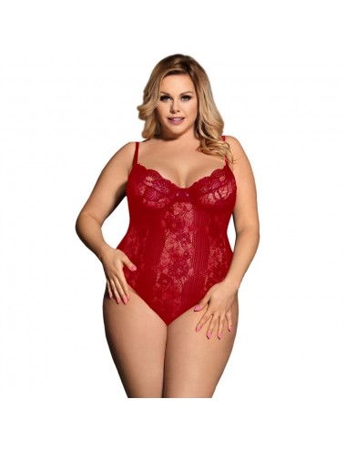 QUEEN LINGERIE TEDDY - RED WINE PLUS SIZE