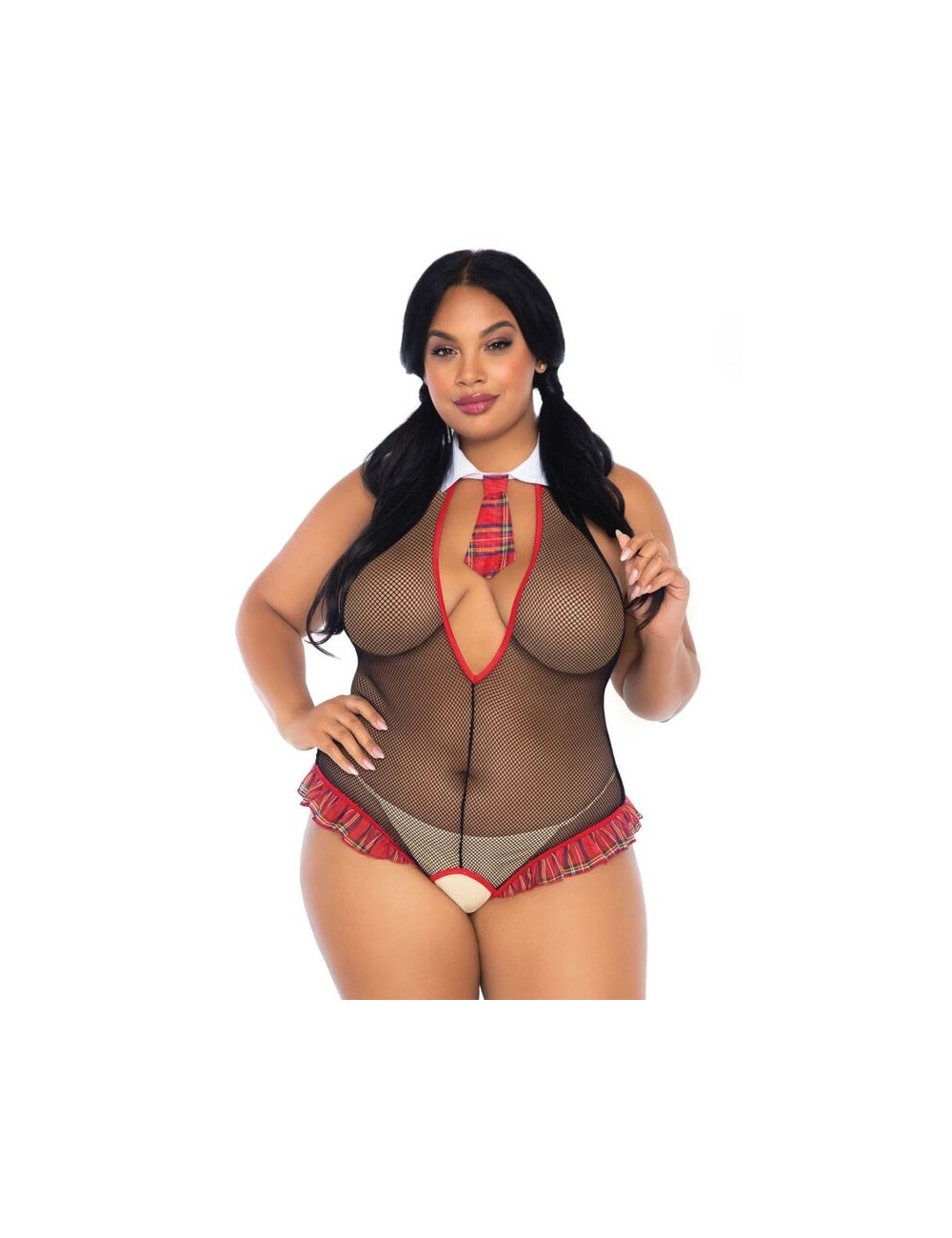 LEG AVENUE SCHOOLGIRL CROTHLESS FITNESS TEDDY PLUS SIZE LEG AVENUE SCHOOLGIRL CROTHLESS FITNESS TEDDY PLUS SIZE