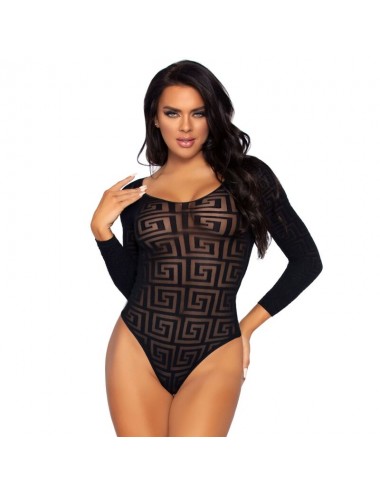 LEG AVENUE MOSAIC SNAP CROTH BODYSUIT ONE SIZE