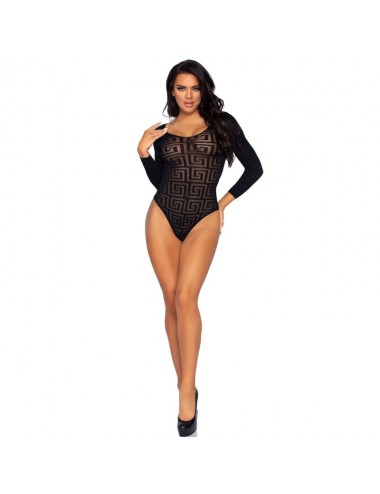 LEG AVENUE MOSAIC SNAP CROTH BODYSUIT ONE SIZE