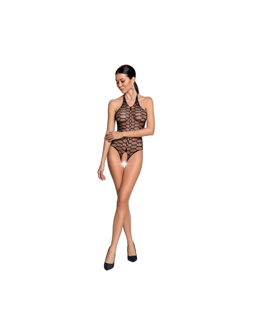 PASSION WOMAN BS087 BODYSTOCKING - BLACK ONE SIZE