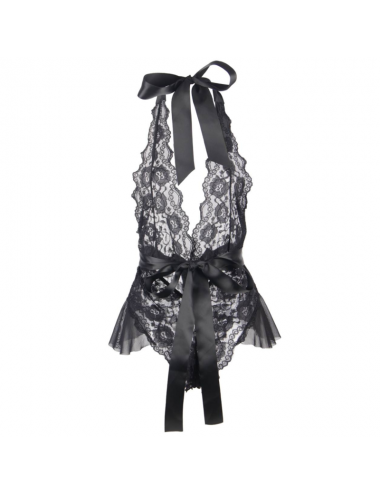 QUEEN LINGERIE DEEP V BACKLESS LACE TEDDY L/XL