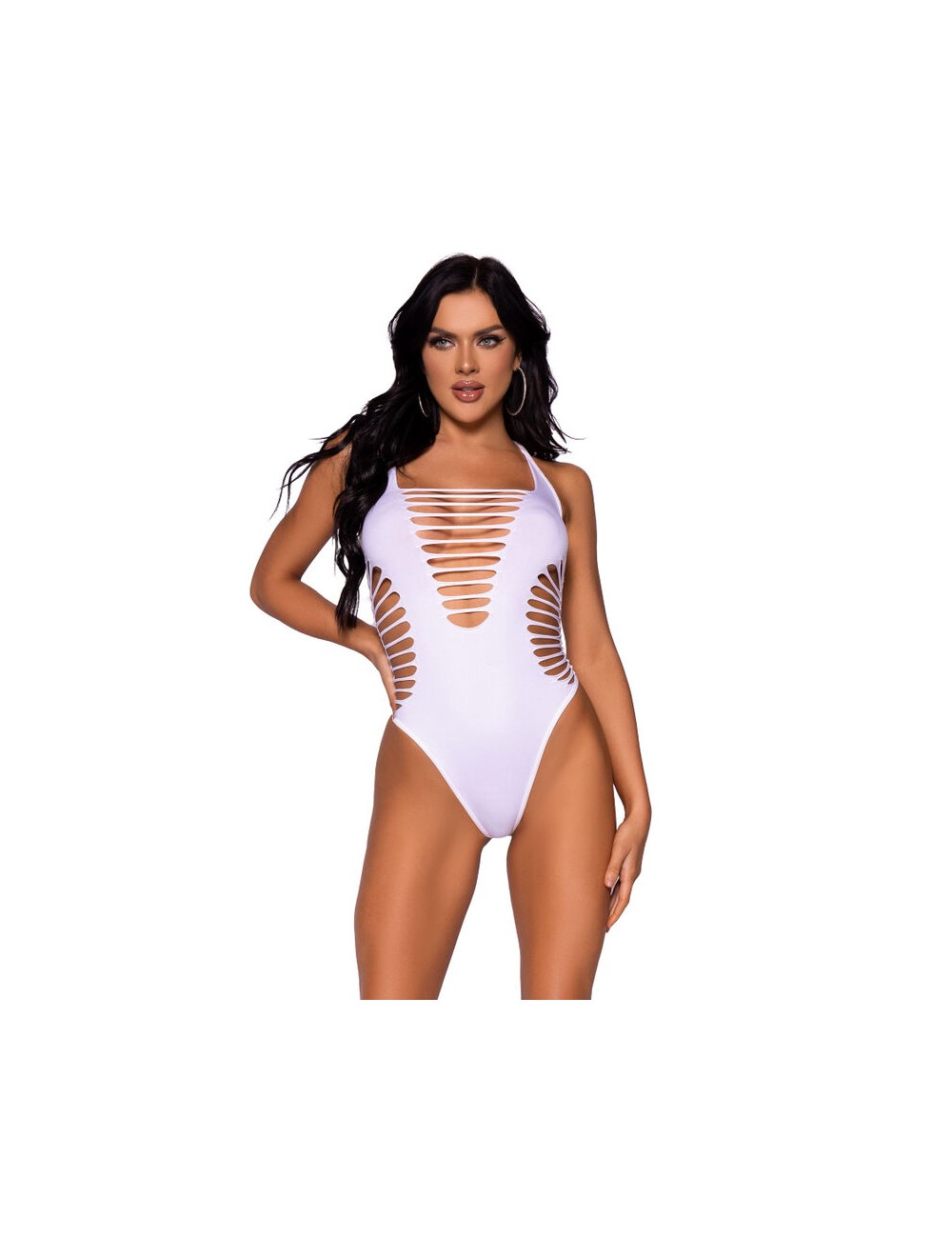 LEG AVENUE RACERBACK THONG BODYSUIT ONE SIZE - WHITE LEG AVENUE RACERBACK THONG BODYSUIT ONE SIZE - WHITE