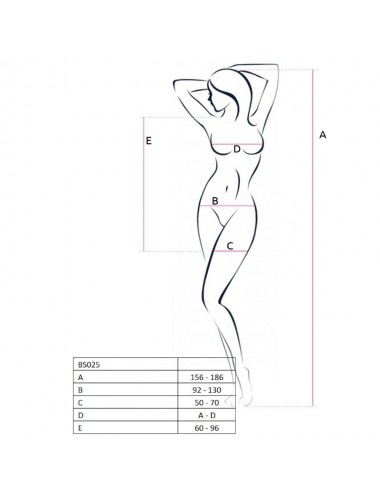 PASSION WOMAN BS025 BODYSTOCKING DRESS STYLE WHITE ONE SIZE