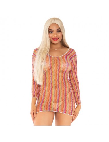 LEG AVENUE ZIGZAG MULTICOLOR MINI DRESS ONE SIZE