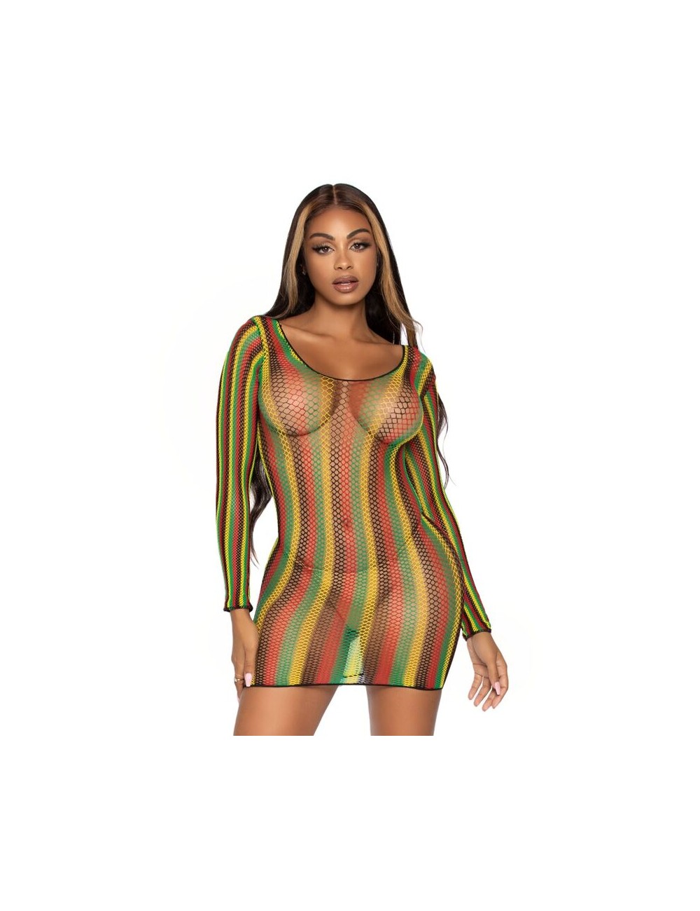 LEG AVENUE RASTA MINI DRESS ONE SIZE LEG AVENUE RASTA MINI DRESS ONE SIZE