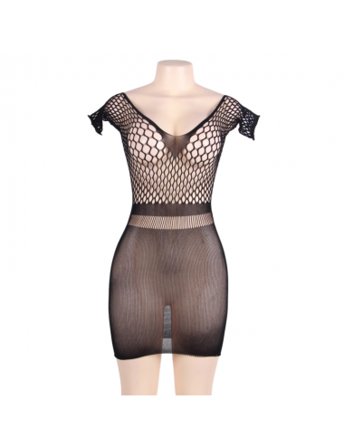 QUEEN LINGERIE SHORT SLEEVES NET-DRESS S-L