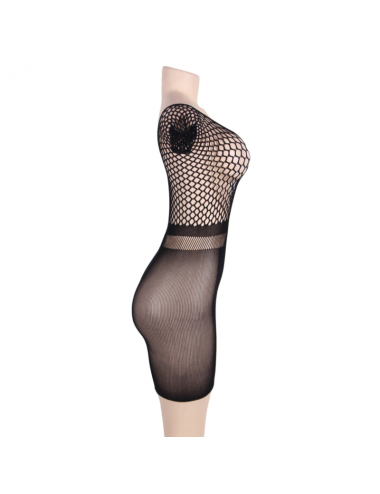 QUEEN LINGERIE SHORT SLEEVES NET-DRESS S-L