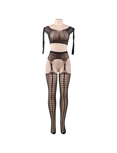 QUEEN LINGERIE BODYSTOCKING LONG SLEEVE TOP S-L