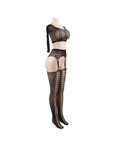 QUEEN LINGERIE BODYSTOCKING LONG SLEEVE TOP S-L