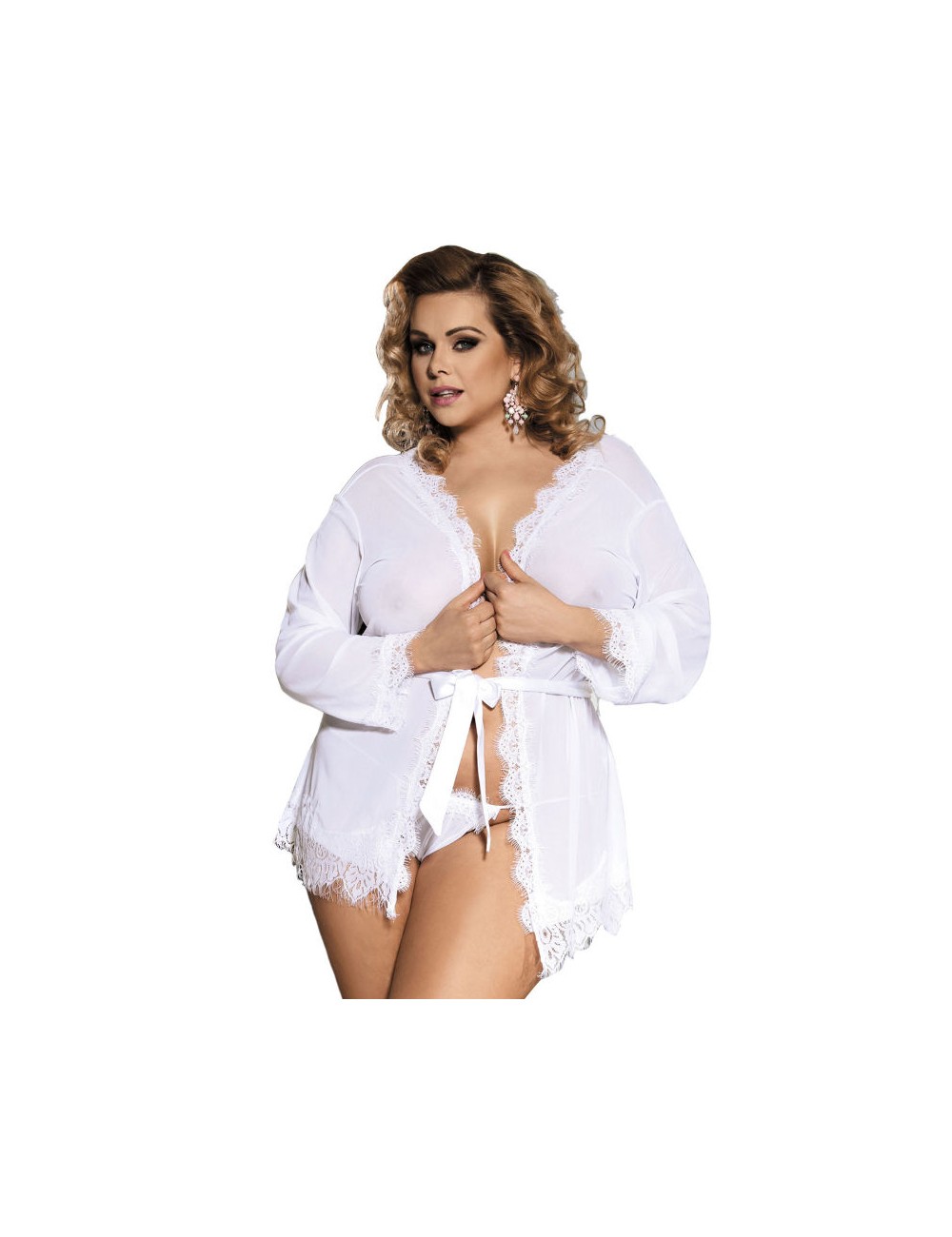 SUBBLIME QUEEN PLUS WHITE BABYDOLL WITH FRINGE