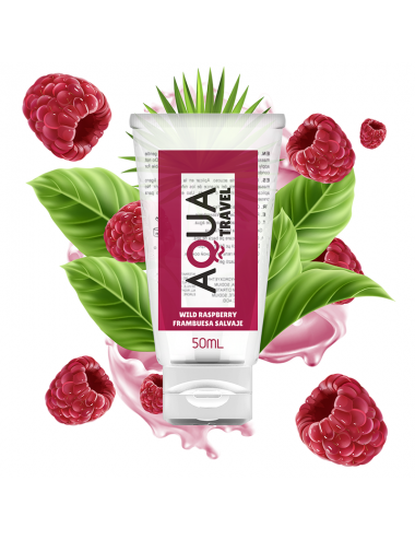 AQUA TRAVEL WILD RASPBERRY FLAVOUR WATERBASED LUBRICANT - 50 ML