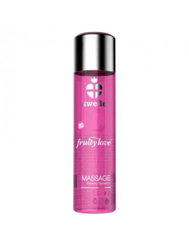SWEDE FRUITY LOVE WARMING EFFECT MASSAGE OIL PINK RASPBERRY AND RHUBARB 120 ML.