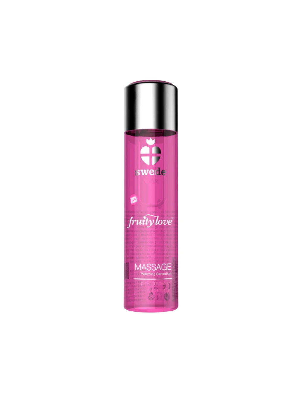 SWEDE FRUITY LOVE WARMING EFFECT MASSAGE OIL PINK RASPBERRY AND RHUBARB 120 ML. SWEDE FRUITY LOVE WARMING EFFECT MASSAGE OIL PINK RASPBERRY AND RHUBARB 120 ML.