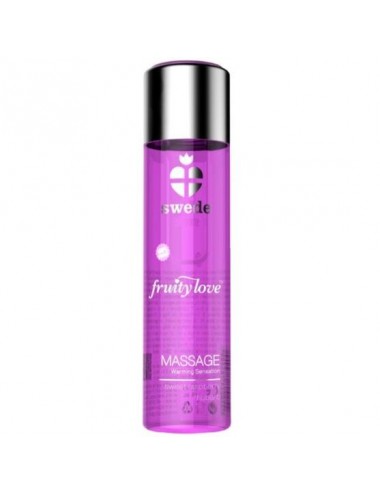 SWEDE FRUITY LOVE WARMING EFFECT MASSAGE OIL PINK RASPBERRY AND RHUBARB 60 ML.