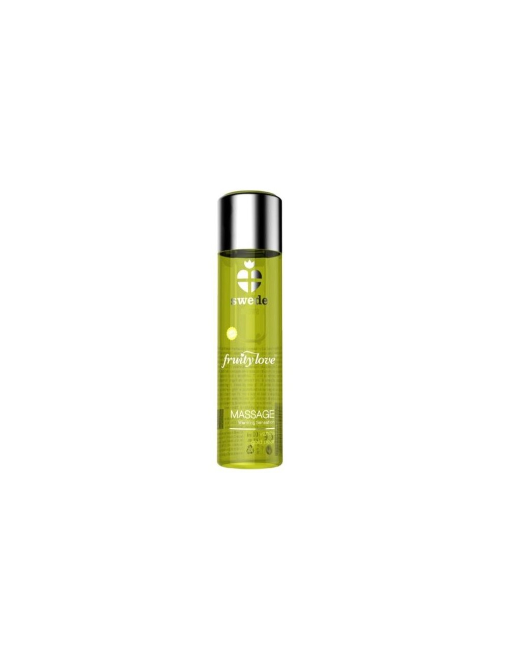 SWEDE FRUITY LOVE WARMING EFFECT MASSAGE OIL VANILLA AND GOLD PEAR 60 ML. SWEDE FRUITY LOVE WARMING EFFECT MASSAGE OIL VANILLA AND GOLD PEAR 60 ML.