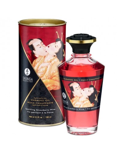 SHUNGA APHRODISIAC WARMING OIL SPARKLING STRAWBERRY WINE 100 ML