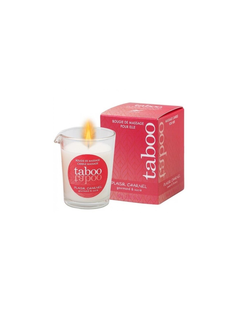 TABOO CANDLE MASSAGE WOMAN PLAISIR CHARNEL SMELL CACACO FLOWER