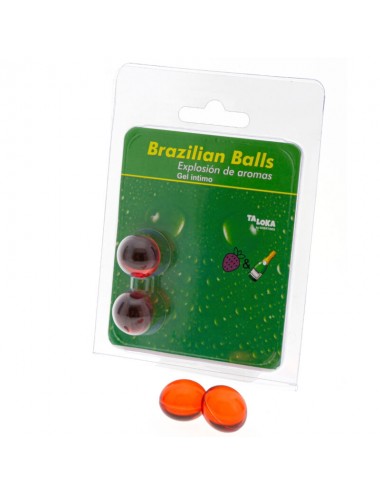 TALOKA - 2 BRAZILIAN BALLS STRAWBERRIES & CHAMPAGNE INTIMATE GEL