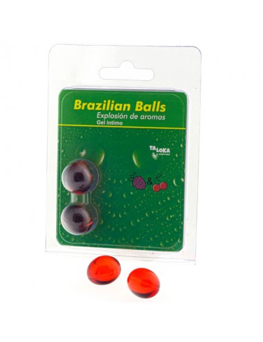 TALOKA - 2 BRAZILIAN BALLS STRAWBERRY & CHERRY INTIMATE GEL