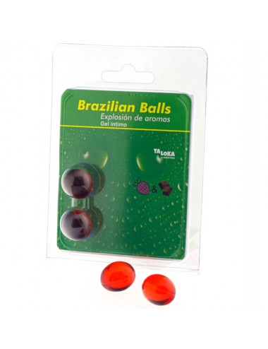 TALOKA - 2 BRAZILIAN BALLS STRAWBERRY & CHOCOLATE INTIMATE GEL