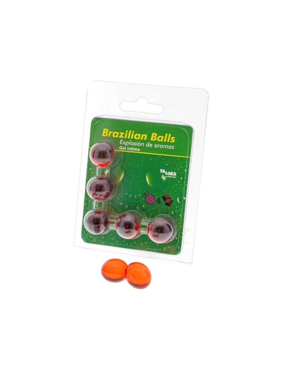 TALOKA - 5 BRAZILIAN BALLS STRAWBERRY & CHOCOLATE INTIMATE GEL