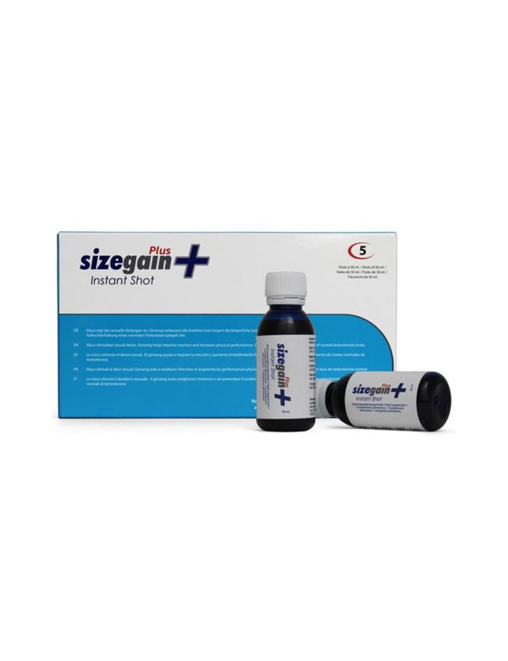 500 COSMETICS SIZEGAIN INSTANT SHOT FOOD SUPLEMENT FOR MEN 5 VIALS
