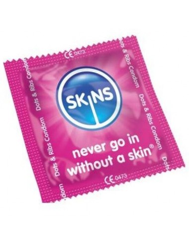 SKINS CONDOMS DOTS & RIBS BAG 500 UDS