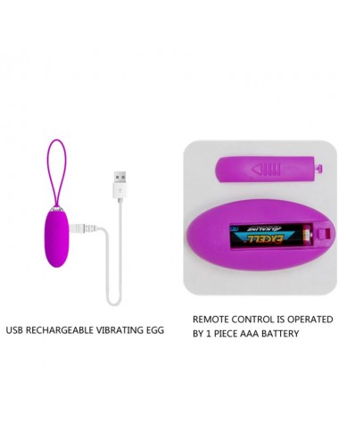 PRETTY LOVE JOANNA REMOTE CONTROL VIBRATING EGG 12 FUNCTIONS